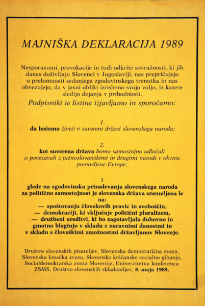 Majniška deklaracija 1989